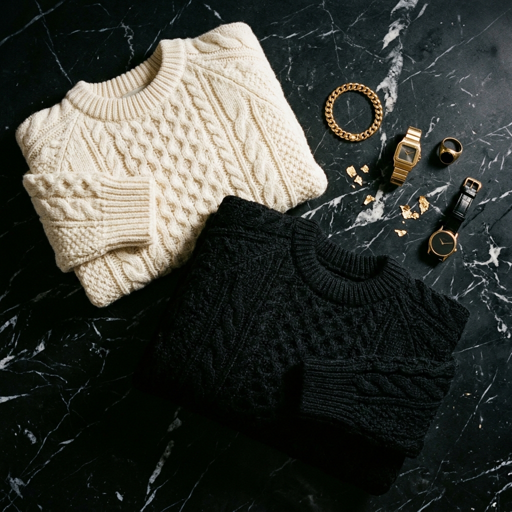 Essentials — Premium knitwear flatlay